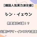 【韓国人気実力派女優】シン・イェウン 熱愛彼氏は誰？ 出演ドラマ・インスタも調査