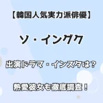 【韓国人気実力派俳優】ソ・イングク 出演ドラマ・インスタは？熱愛彼女も徹底調査！